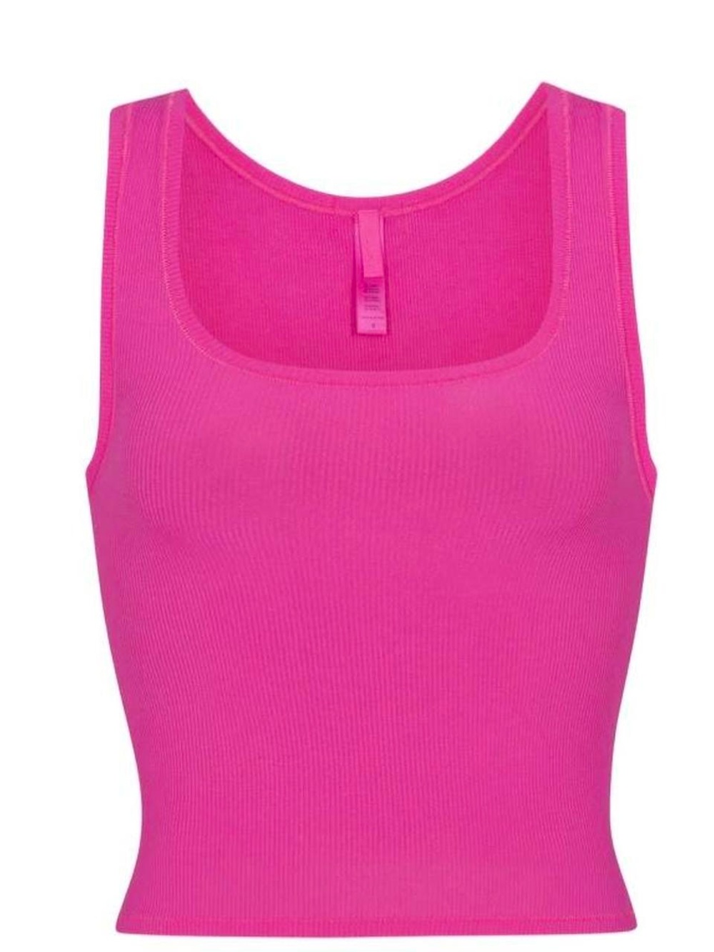 Skims Cotton Rib Tank in Hot Pink - Size XL